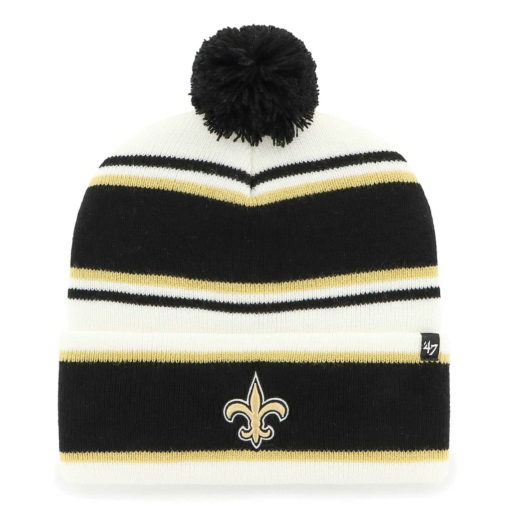 New Orleans Saints '47 Youth Stripling Cuffed Knit Hat with Pom - White Hats