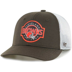Cleveland Browns '47 Youth Scramble Adjustable Trucker Hat - Brown/White Hats