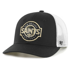 New Orleans Saints '47 Youth Scramble Adjustable Trucker Hat - Black/White Hats