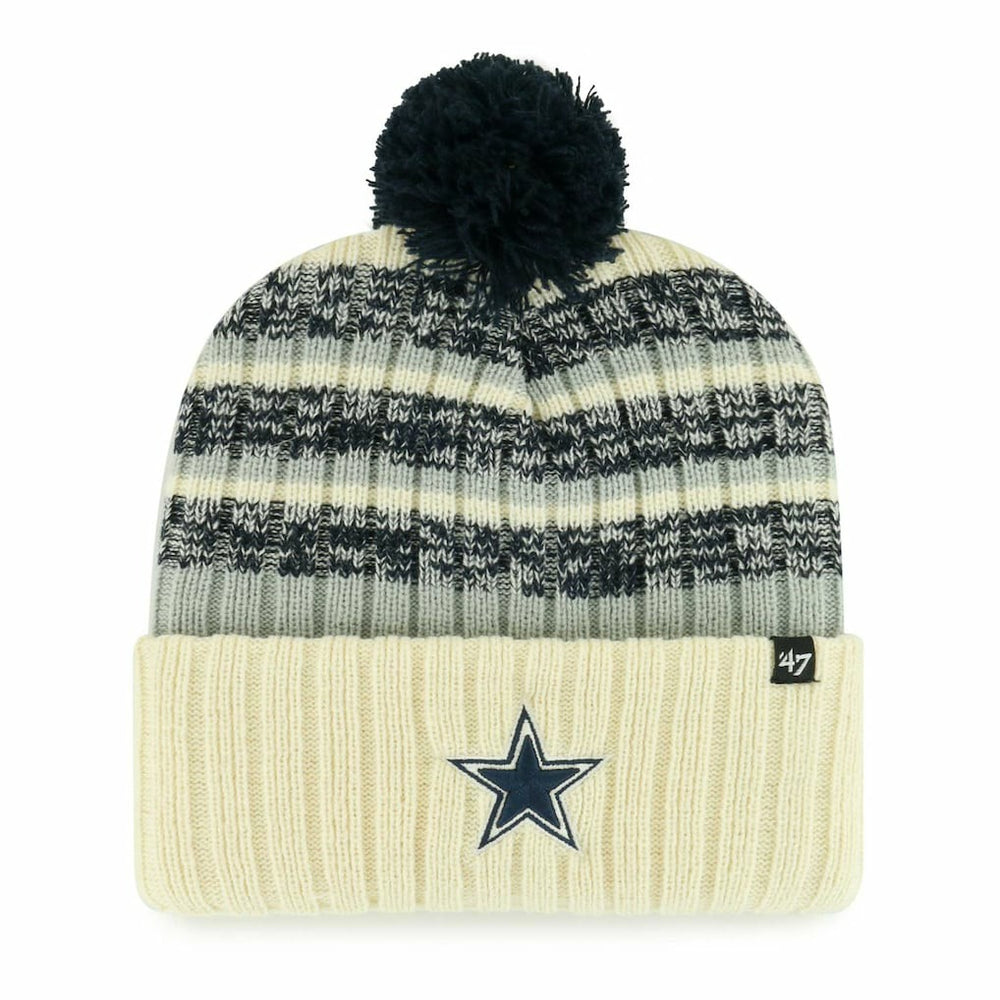 Dallas Cowboys '47 Tavern Cuffed Knit Hat with Pom - Cream Hats