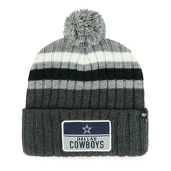 Dallas Cowboys '47 Stack Cuffed Knit Hat with Pom - Gray Hats