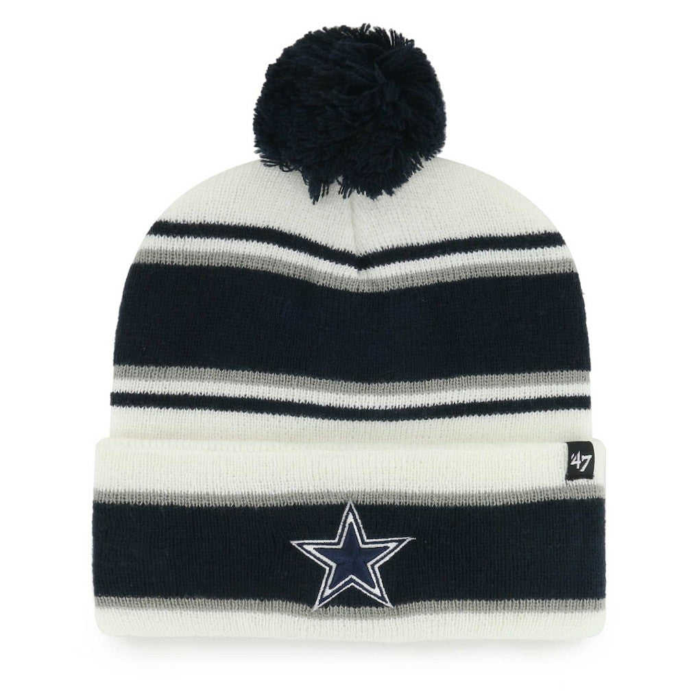 Dallas Cowboys '47 Youth Stripling Cuffed Knit Hat with Pom - White Hats