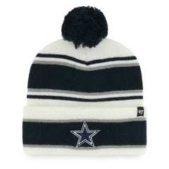 Dallas Cowboys '47 Youth Stripling Cuffed Knit Hat with Pom - White Hats