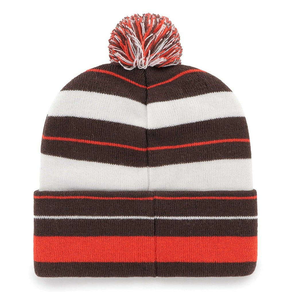 Cleveland Browns '47 Powerline Cuffed Knit Hat with Pom - Brown Hats