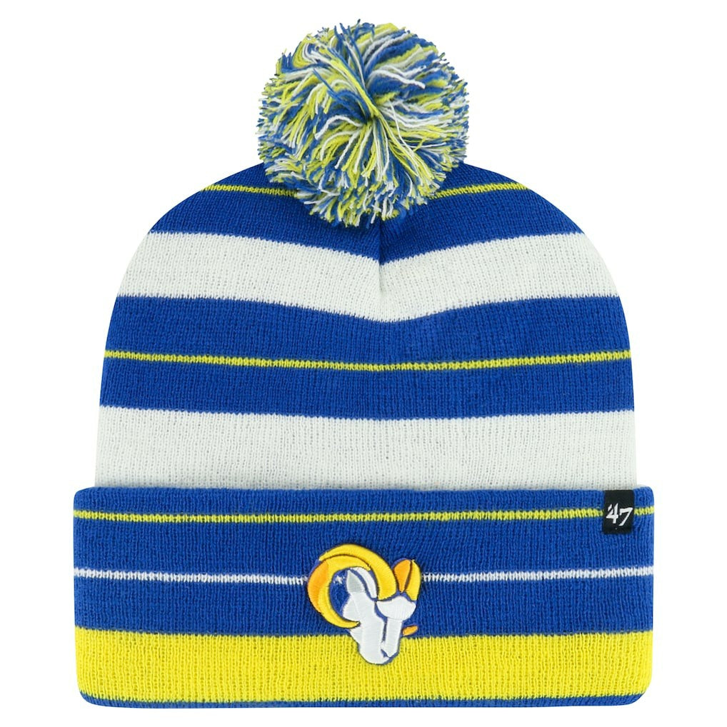 Los Angeles Rams '47 Powerline Cuffed Knit Hat with Pom - Royal Hats
