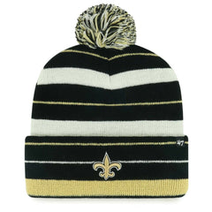 New Orleans Saints '47 Powerline Cuffed Knit Hat with Pom - Black Hats