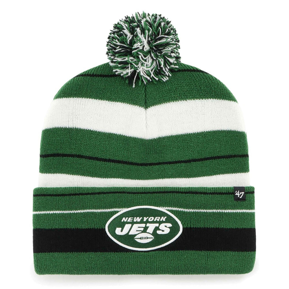 New York Jets '47 Powerline Cuffed Knit Hat with Pom - Green Hats