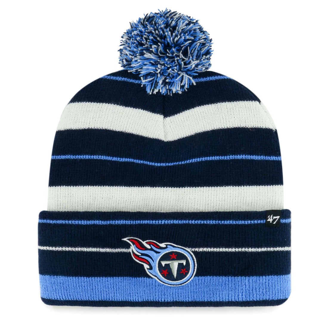 Tennessee Titans '47 Powerline Cuffed Knit Hat with Pom - Navy Hats