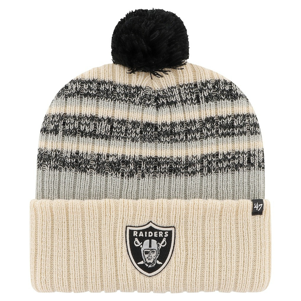 Las Vegas Raiders '47 Tavern Cuffed Knit Hat with Pom - Natural Hats