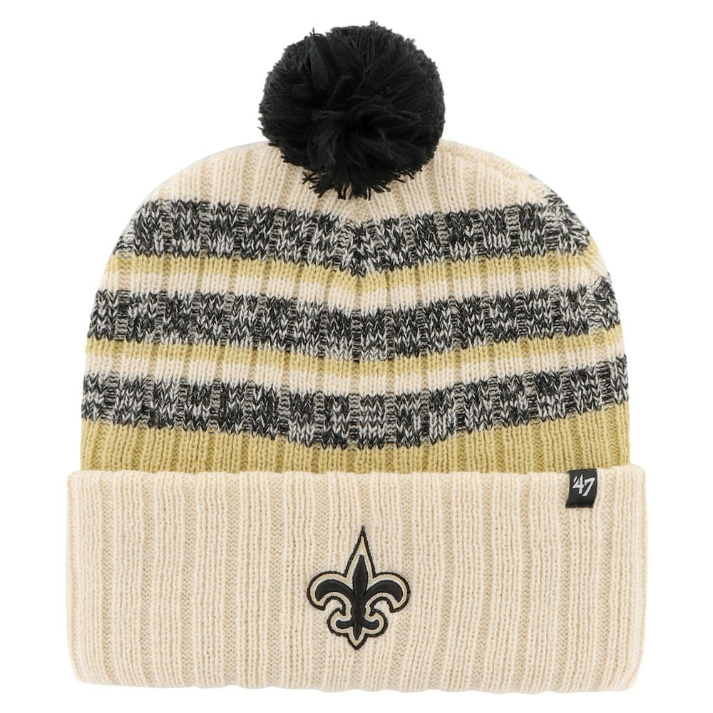 New Orleans Saints '47 Tavern Cuffed Knit Hat with Pom - Natural Hats