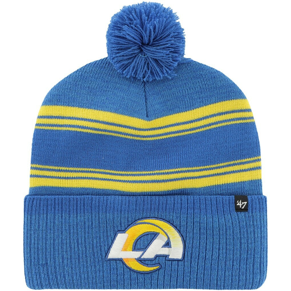 Los Angeles Rams '47 Fadeout Cuffed Knit Hat with Pom - Royal Hats