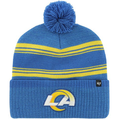Los Angeles Rams '47 Fadeout Cuffed Knit Hat with Pom - Royal Hats
