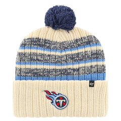 Tennessee Titans '47 Tavern Cuffed Knit Hat with Pom - Cream Hats