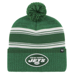 New York Jets '47 Fadeout Cuffed Knit Hat with Pom - Green Hats