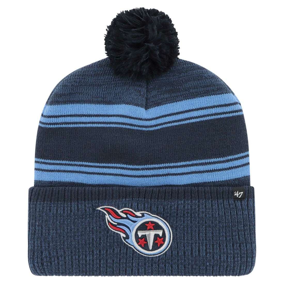 Tennessee Titans '47 Fadeout Cuffed Knit Hat with Pom - Navy Hats