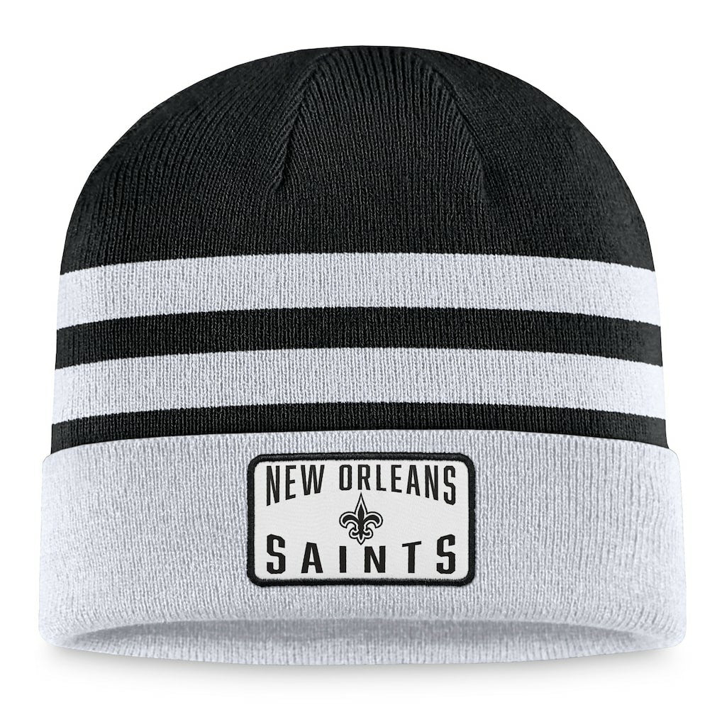 New Orleans Saints Logo Cuffed Knit Hat - Heather Gray Hats