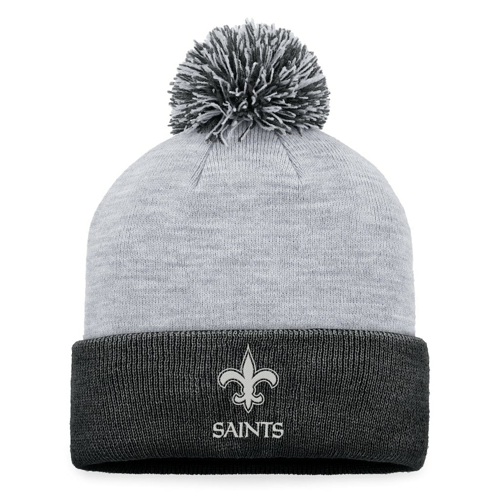 New Orleans Saints Women's Cuffed Knit Hat with Pom - Gray Hats