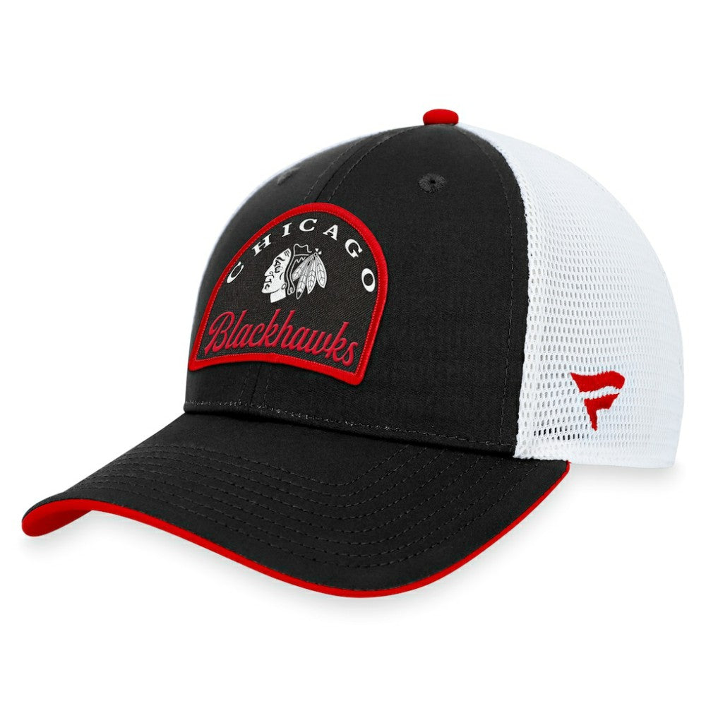 Chicago Blackhawks Fanatics Fundamental Adjustable Hat - Black/White | US 200010110