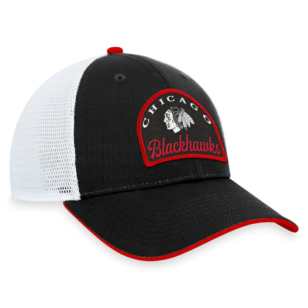 Chicago Blackhawks Fanatics Fundamental Adjustable Hat - Black/White | US 200010110