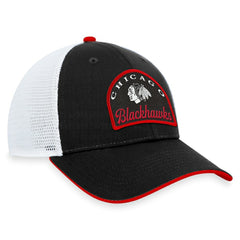Chicago Blackhawks Fanatics Fundamental Adjustable Hat - Black/White | US 200010110