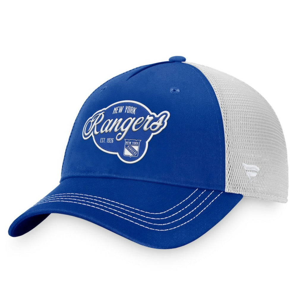 New York Rangers Fanatics Women's Fundamental Trucker Adjustable Hat - Navy/White | US 200010173