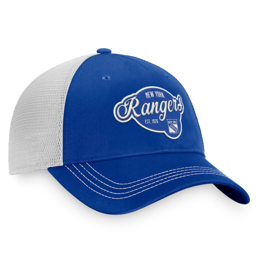 New York Rangers Fanatics Women's Fundamental Trucker Adjustable Hat - Navy/White | US 200010173