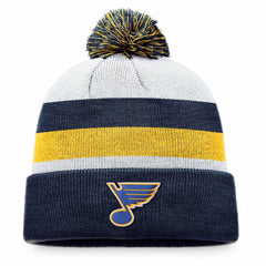 St. Louis Blues Fanatics Fundamental Cuffed Knit Hat with Pom - Navy/Gold | US 200010181