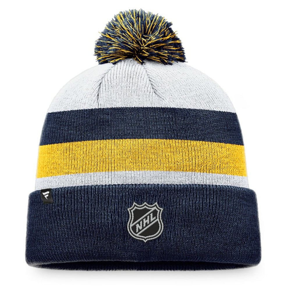 St. Louis Blues Fanatics Fundamental Cuffed Knit Hat with Pom - Navy/Gold | US 200010181