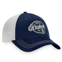 Seattle Kraken Fanatics Women's Fundamental Trucker Adjustable Hat - Deep Sea Blue/White | US 200010183
