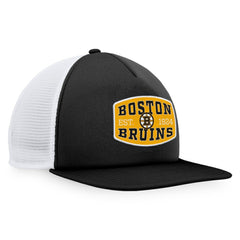 Boston Bruins Fanatics Foam Front Patch Trucker Snapback Hat - Black/White | US 200010186