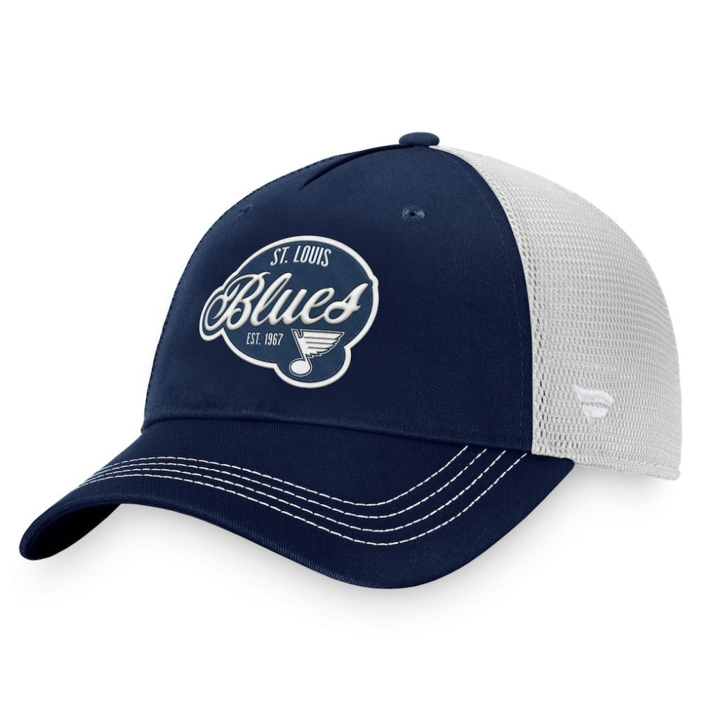St. Louis Blues Fanatics Women's Fundamental Trucker Adjustable Hat - Navy/White | US 200010192