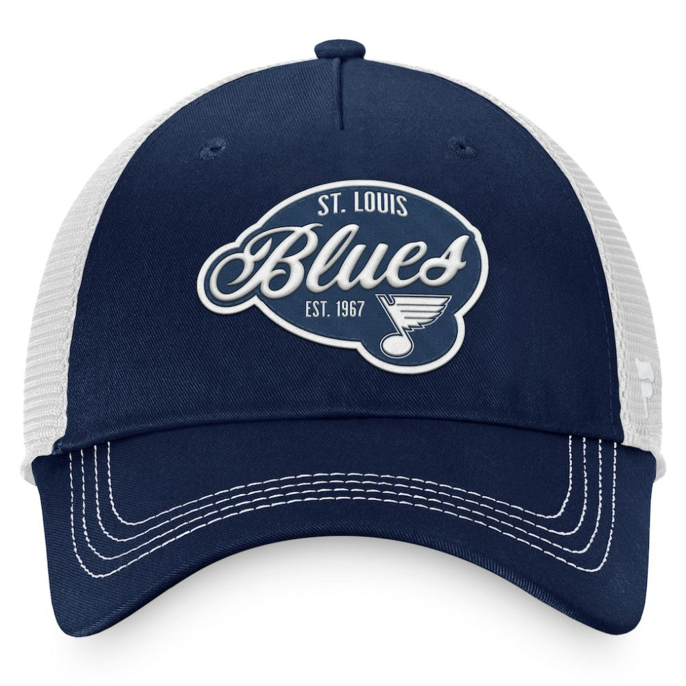 St. Louis Blues Fanatics Women's Fundamental Trucker Adjustable Hat - Navy/White | US 200010192