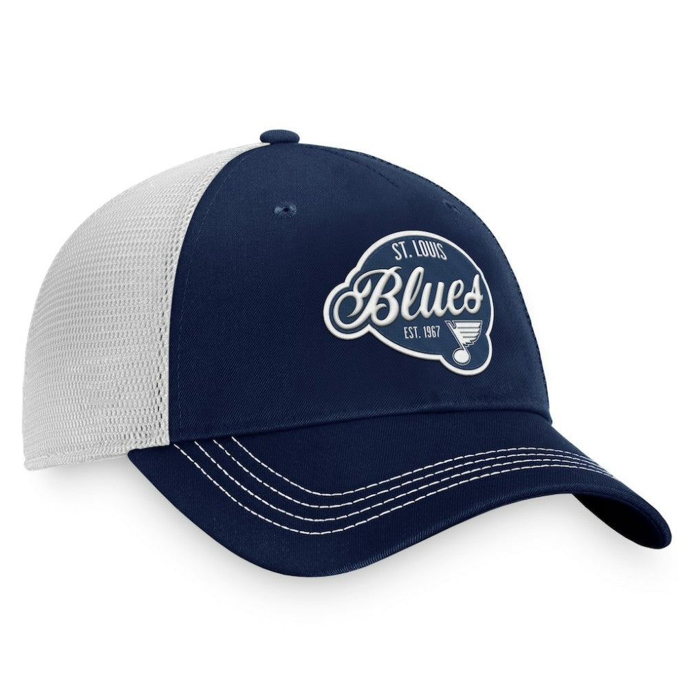 St. Louis Blues Fanatics Women's Fundamental Trucker Adjustable Hat - Navy/White | US 200010192