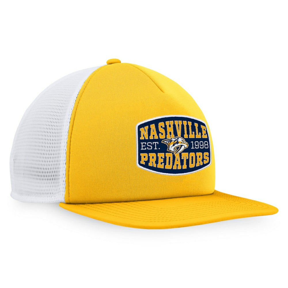 Nashville Predators Fanatics Foam Front Patch Trucker Snapback Hat - Gold/White | US 200010203