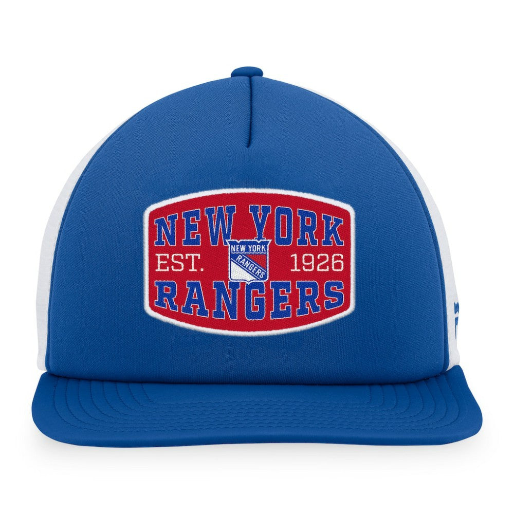 New York Rangers Fanatics Foam Front Patch Trucker Snapback Hat - Navy/White | US 200010207