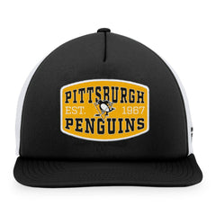 Pittsburgh Penguins Fanatics Foam Front Patch Trucker Snapback Hat - Black/White | US 200010209