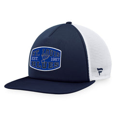 St. Louis Blues Fanatics Foam Front Patch Trucker Snapback Hat - Navy/White | US 200010213