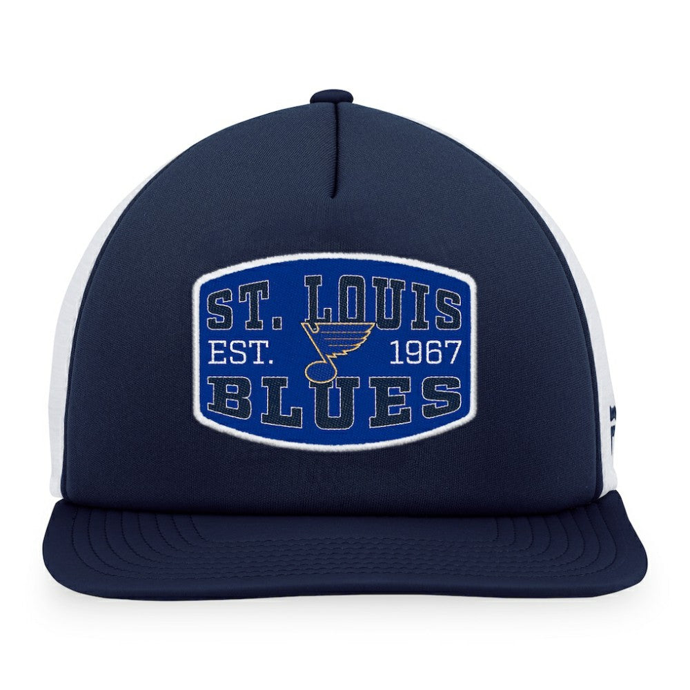 St. Louis Blues Fanatics Foam Front Patch Trucker Snapback Hat - Navy/White | US 200010213
