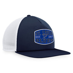 St. Louis Blues Fanatics Foam Front Patch Trucker Snapback Hat - Navy/White | US 200010213