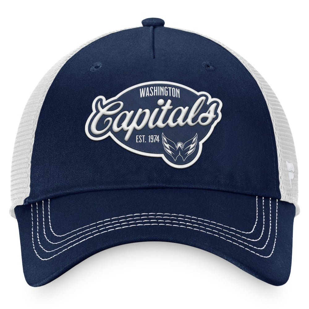 Washington Capitals Fanatics Women's Fundamental Trucker Adjustable Hat - Navy/White | US 200010217