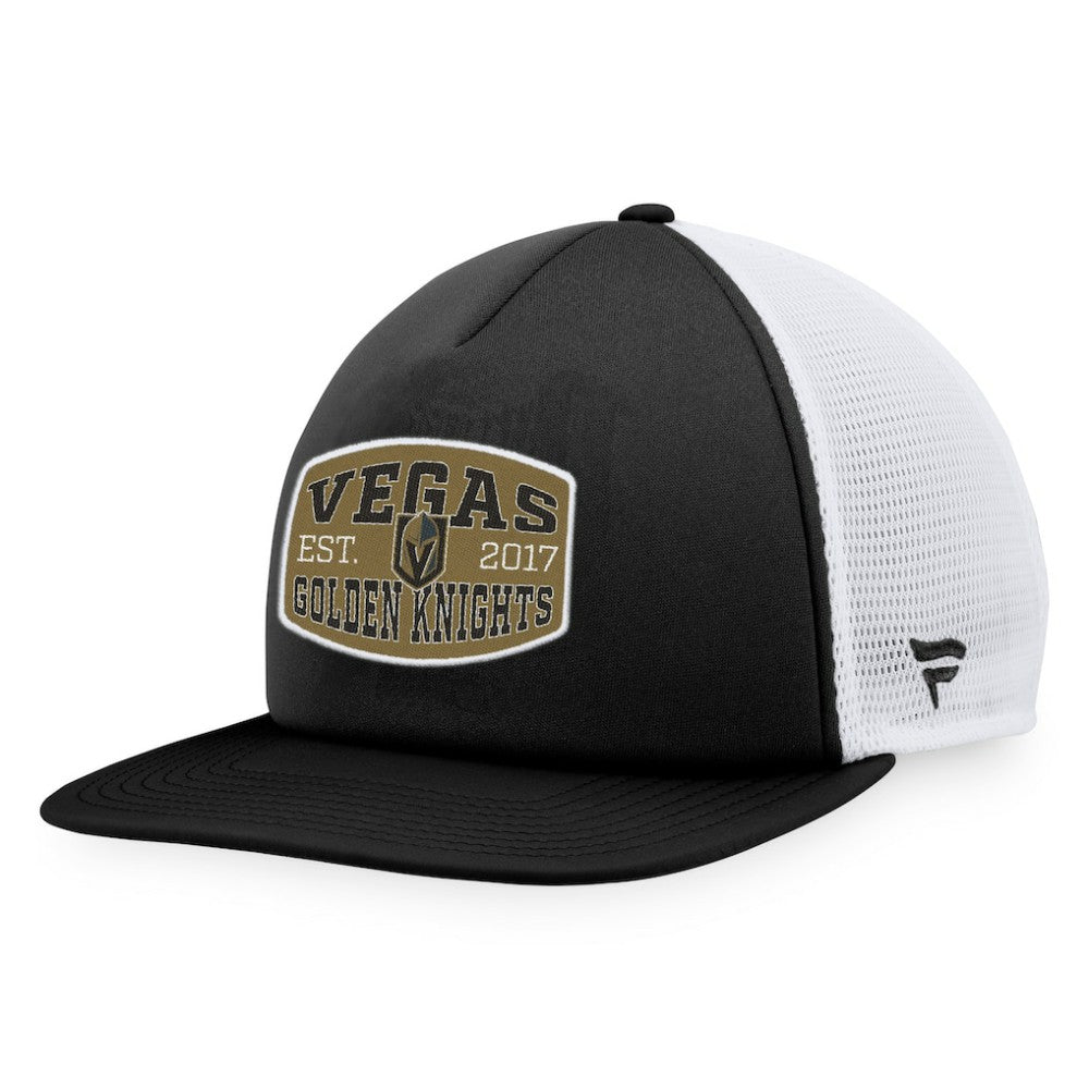 Vegas Golden Knights Fanatics Foam Front Patch Trucker Snapback Hat - Black/White | US 200010218