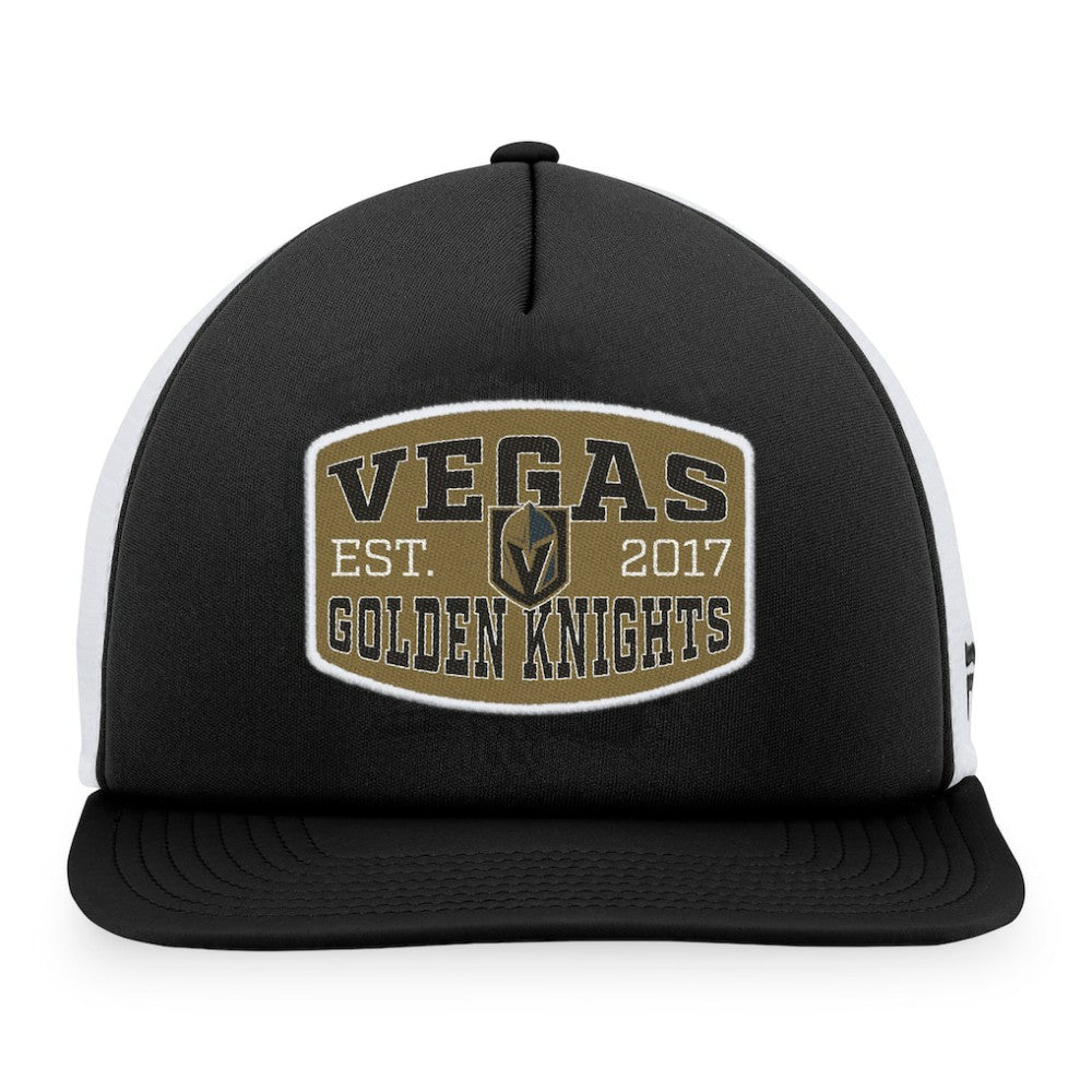 Vegas Golden Knights Fanatics Foam Front Patch Trucker Snapback Hat - Black/White | US 200010218