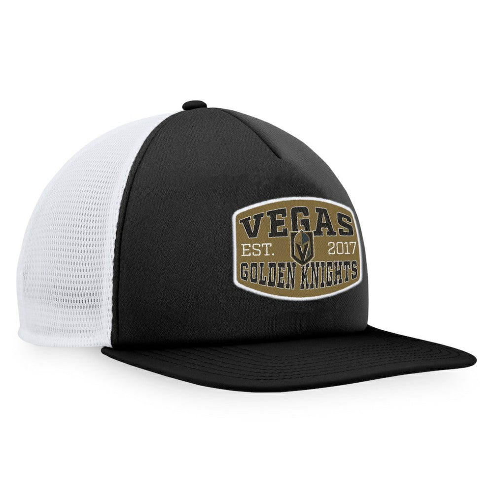 Vegas Golden Knights Fanatics Foam Front Patch Trucker Snapback Hat - Black/White | US 200010218