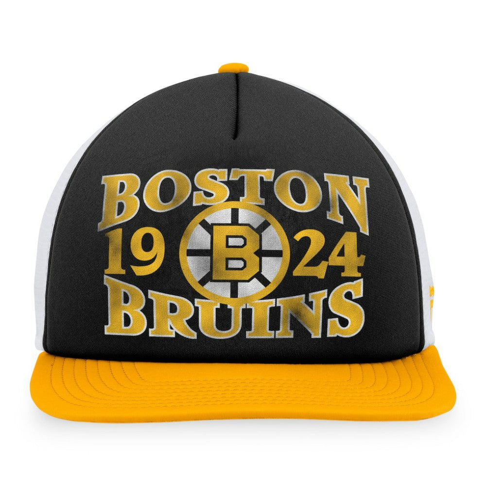Boston Bruins Fanatics Heritage Vintage Foam Front Trucker Snapback Hat - Black/Gold | US 200010237