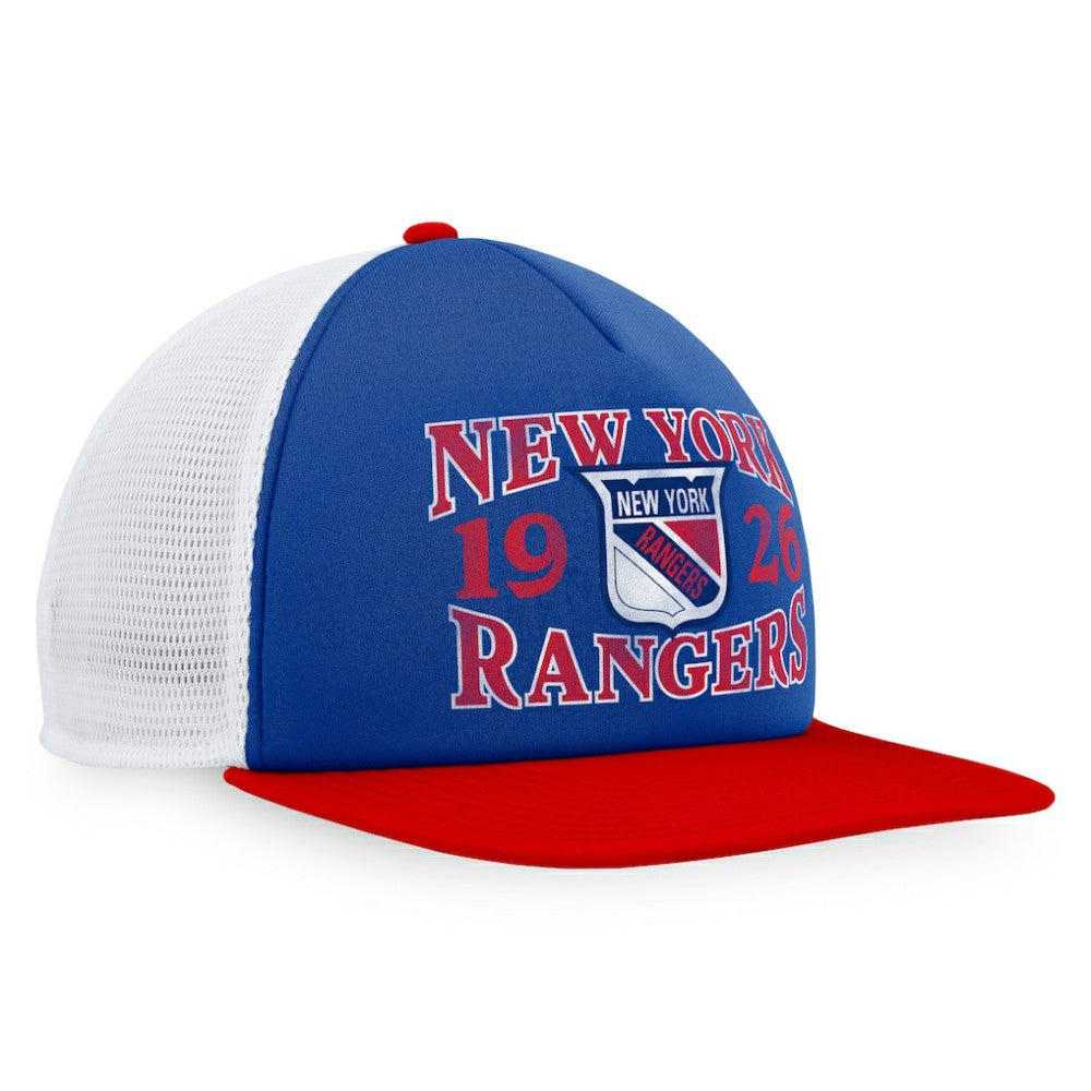 New York Rangers Fanatics Heritage Vintage Foam Front Trucker Snapback Hat - Blue/Red | US 200010242