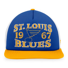 St. Louis Blues Fanatics Heritage Vintage Foam Front Trucker Snapback Hat - Blue/Gold | US 200010247