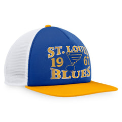St. Louis Blues Fanatics Heritage Vintage Foam Front Trucker Snapback Hat - Blue/Gold | US 200010247