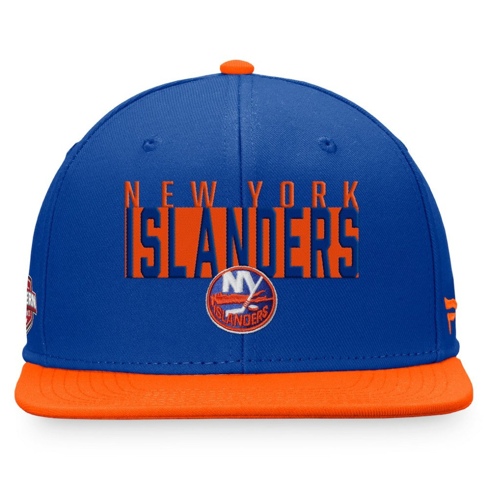 New York Islanders Fanatics Fundamental Colorblocked Snapback Hat - Royal/Orange | US 200010396