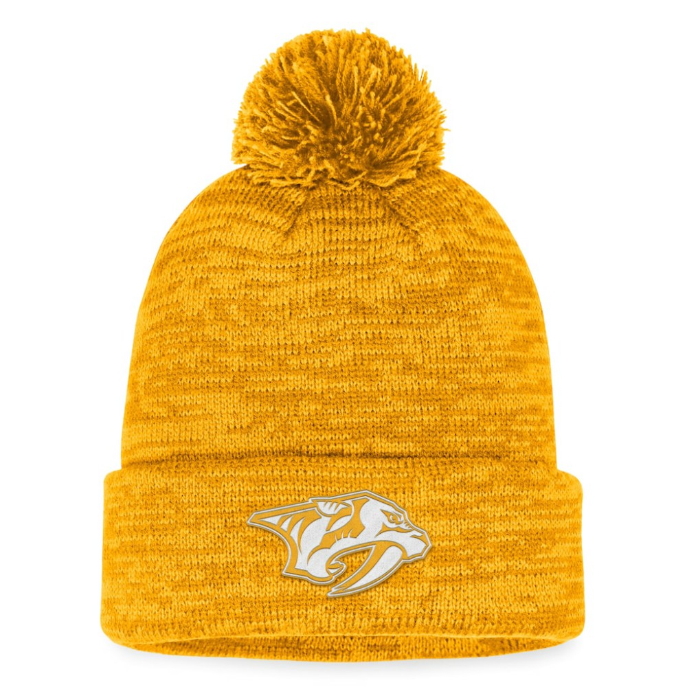 Nashville Predators Fanatics Fundamental Cuffed Knit Hat with Pom - Gold | US 200010436