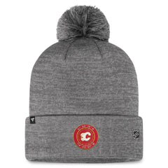 Calgary Flames Fanatics Authentic Pro Home Ice Cuffed Knit Hat with Pom - Gray | US 200011113